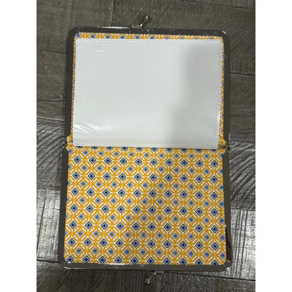 Vera Bradley‎ Quilted Blue Yellow Floral Kiss Lock Photo Album Brag Book 7.5x5.5